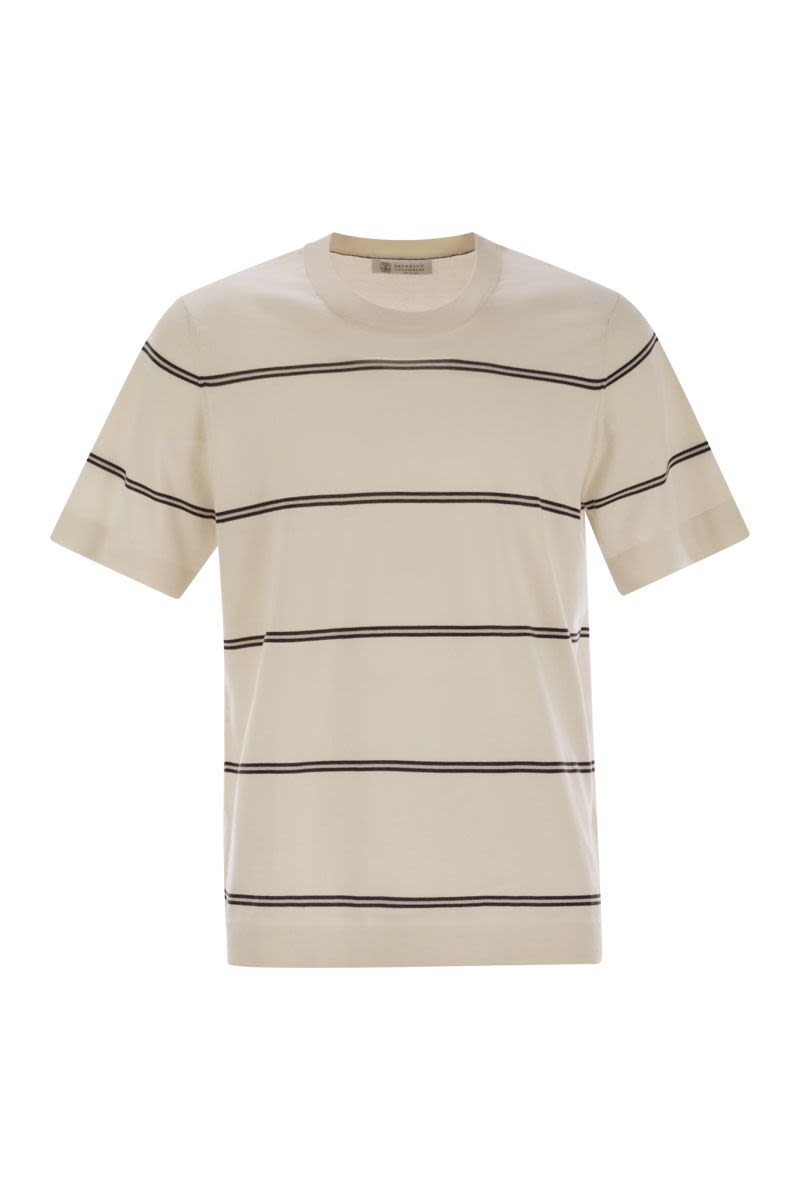 BRUNELLO CUCINELLI Lightweight Striped Cotton Knit T-Shirt