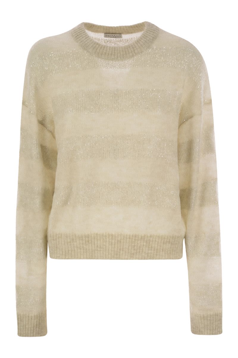BRUNELLO CUCINELLI Striped Mohair and Wool Sweater