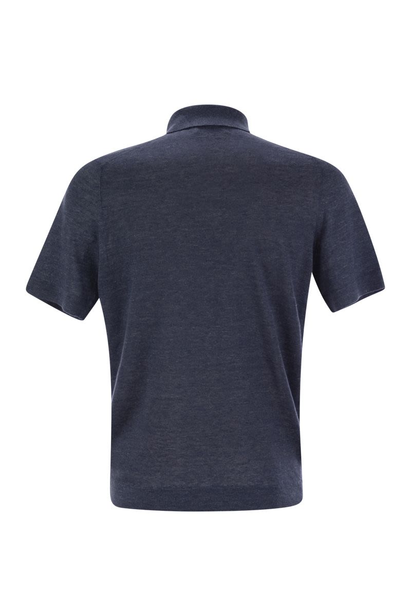 BRUNELLO CUCINELLI Linen and Cotton Knit Polo Shirt