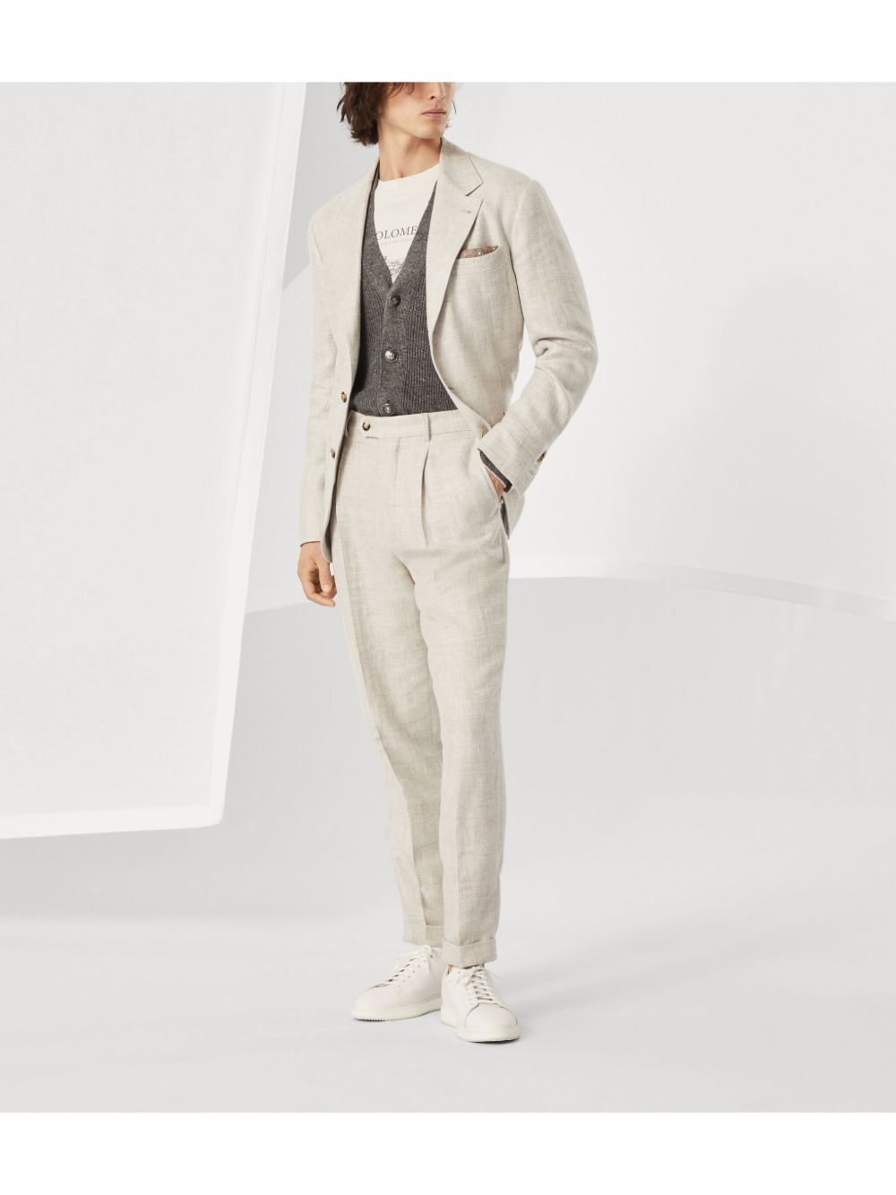 BRUNELLO CUCINELLI Men's Front Button Fastening Knit Cardigan