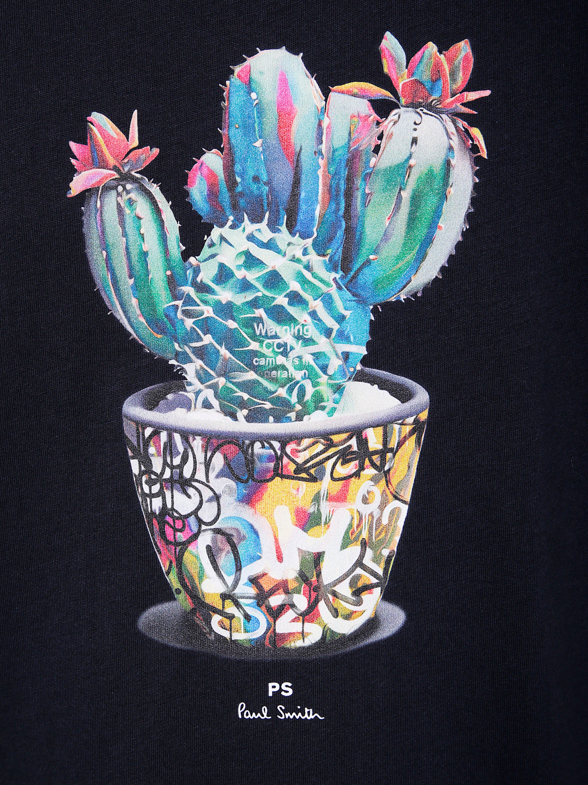 PAUL SMITH Men's Regular Fit Cactus Graphic T-Shirt