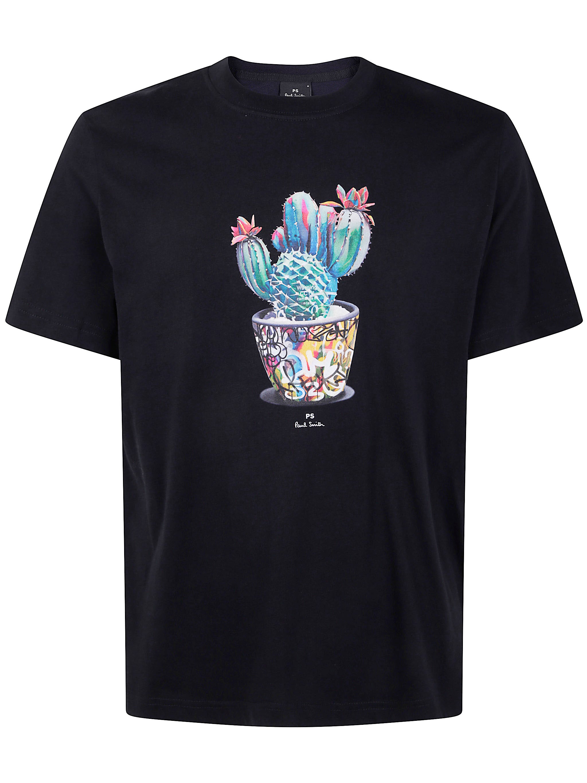 PAUL SMITH Men's Regular Fit Cactus Graphic T-Shirt