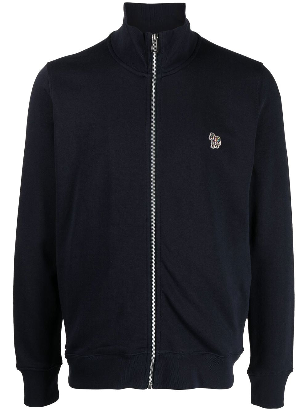 PS PAUL SMITH High-Neck Zip-Up Sweatshirt with Signature Motif