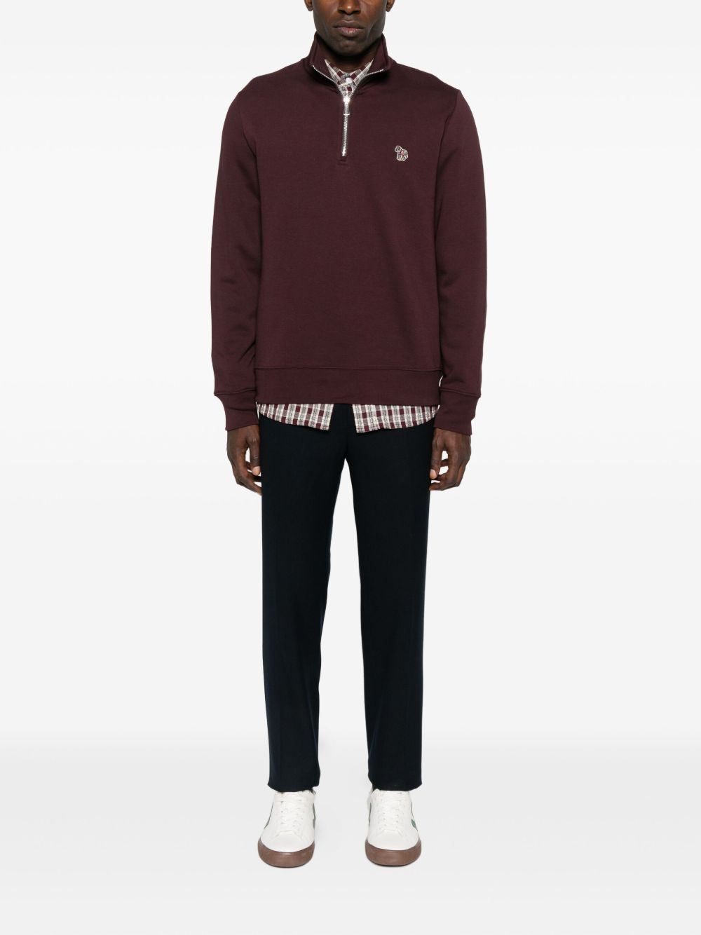 PAUL SMITH Half Zip Ribbed Cuffs Pullover for Men