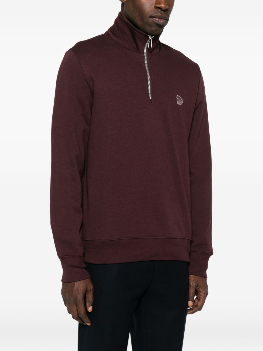 PAUL SMITH Half Zip Ribbed Cuffs Pullover for Men