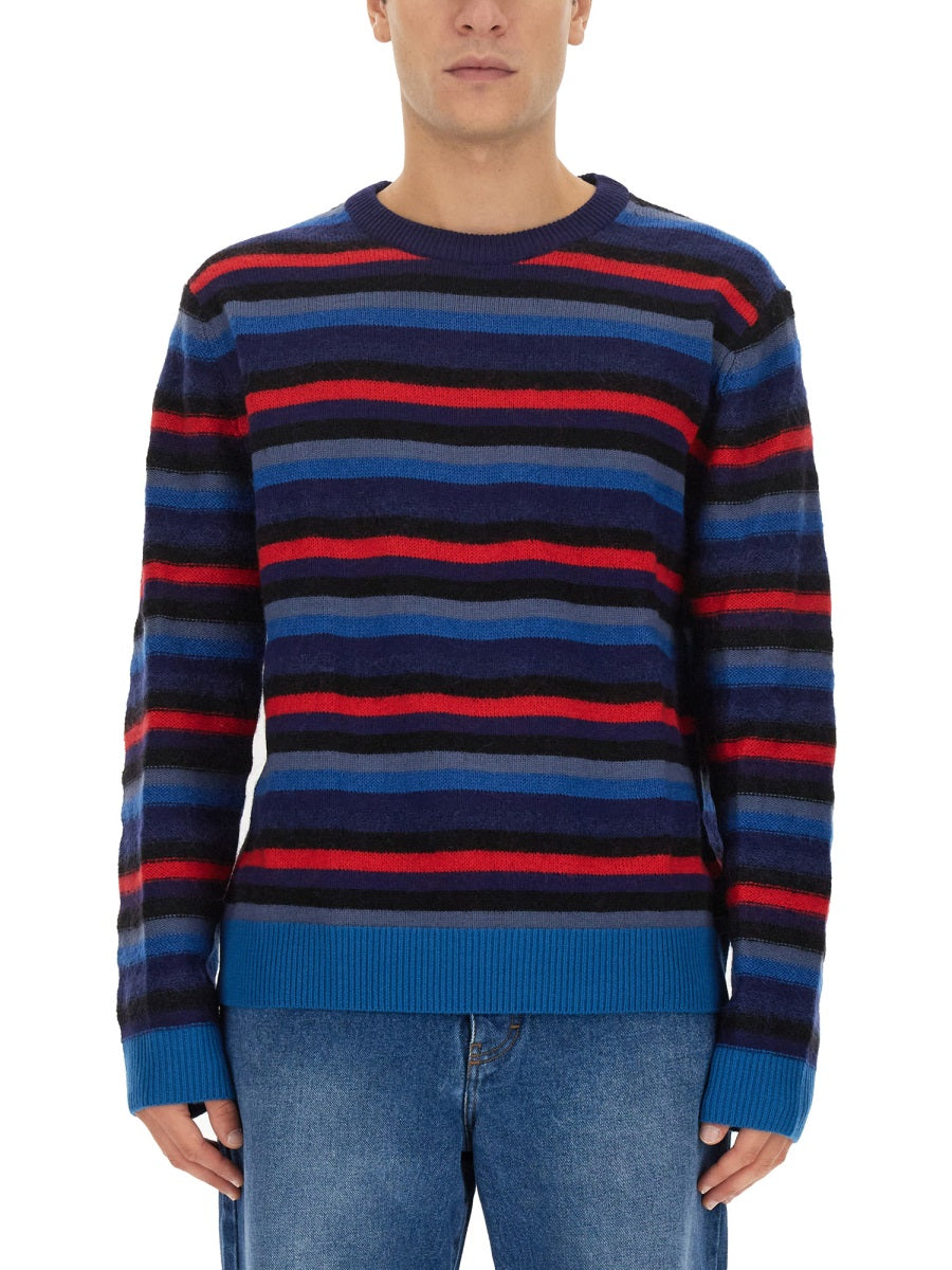 PS PAUL SMITH Stripe Pattern T-Shirt - Regular Fit (Size L)