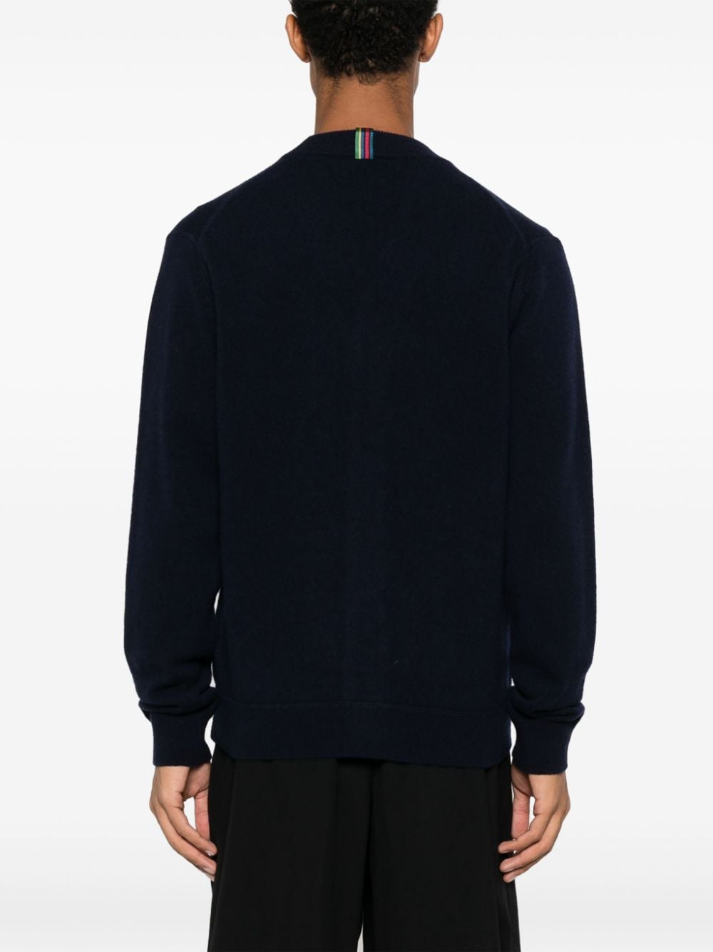 PAUL SMITH Ribbed V-Neck Wool Cardigan for Men - FW24 Edition