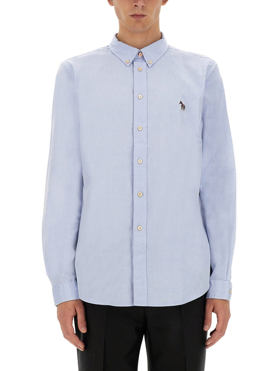 PS PAUL SMITH Men's Regular Fit Classic Collar Shirt with Zebra Logo