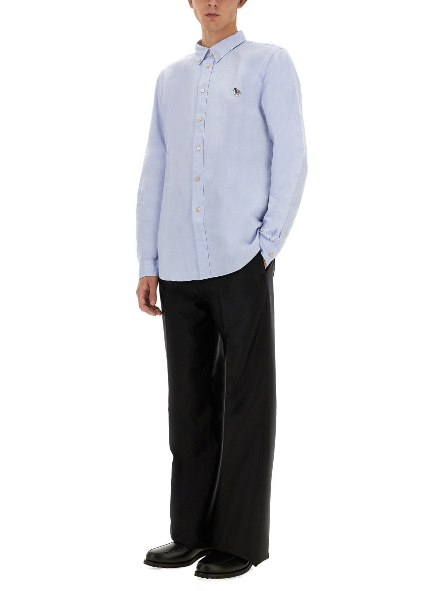 PS PAUL SMITH Men's Regular Fit Classic Collar Shirt with Zebra Logo