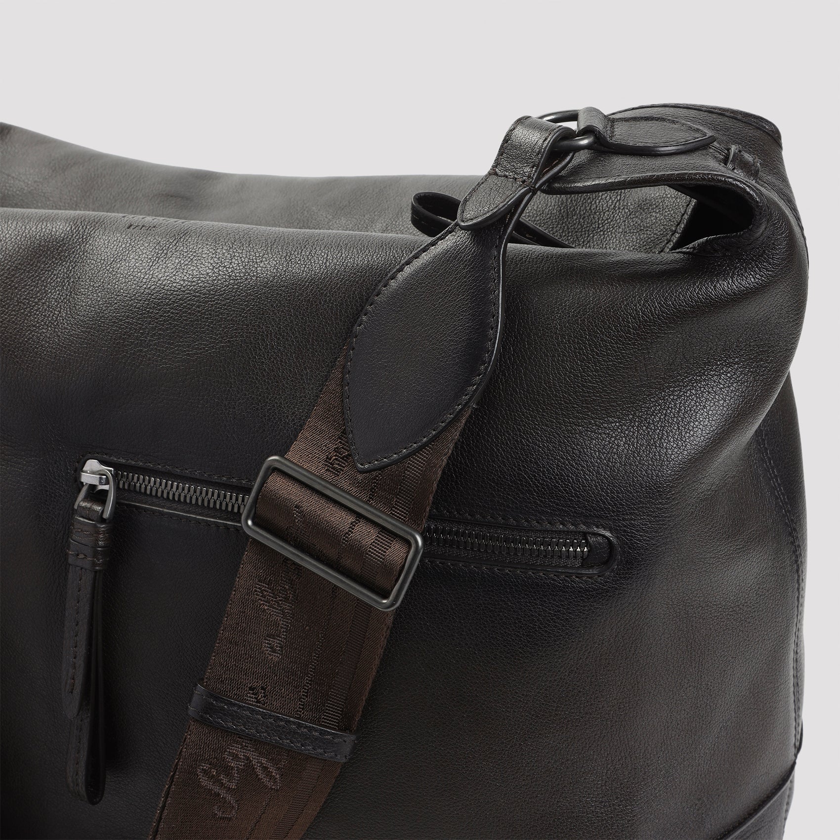 BERLUTI Grained Leather Hobo Handbag
