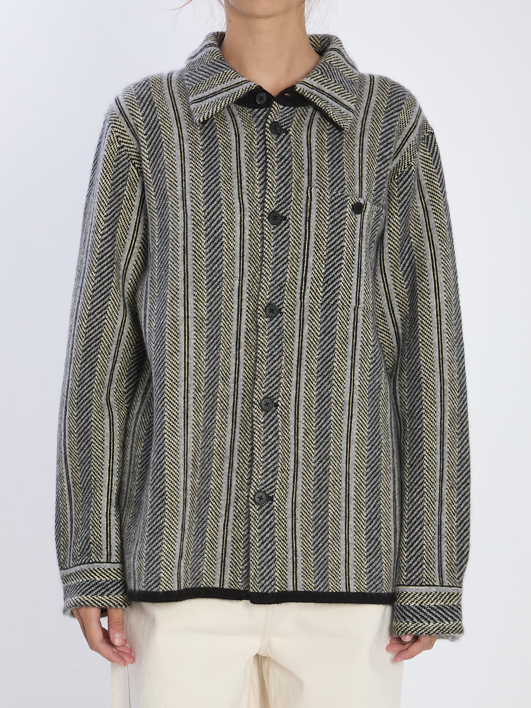 GUEST IN RESIDENCE Relaxed Fit Stripe Work Shirt - Size L