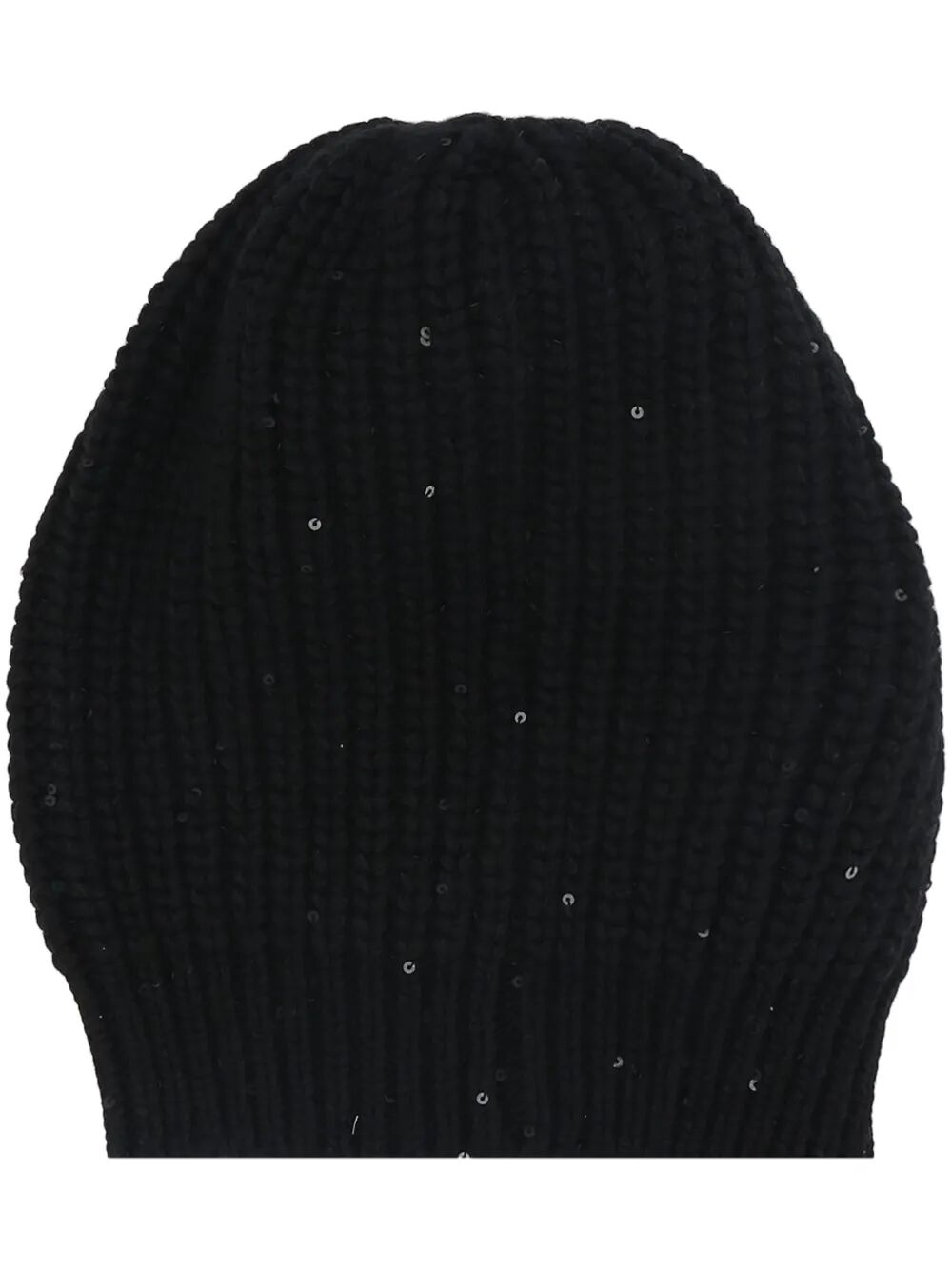 BRUNELLO CUCINELLI Ribbed-Knit Beanie with Sequin Embellishments