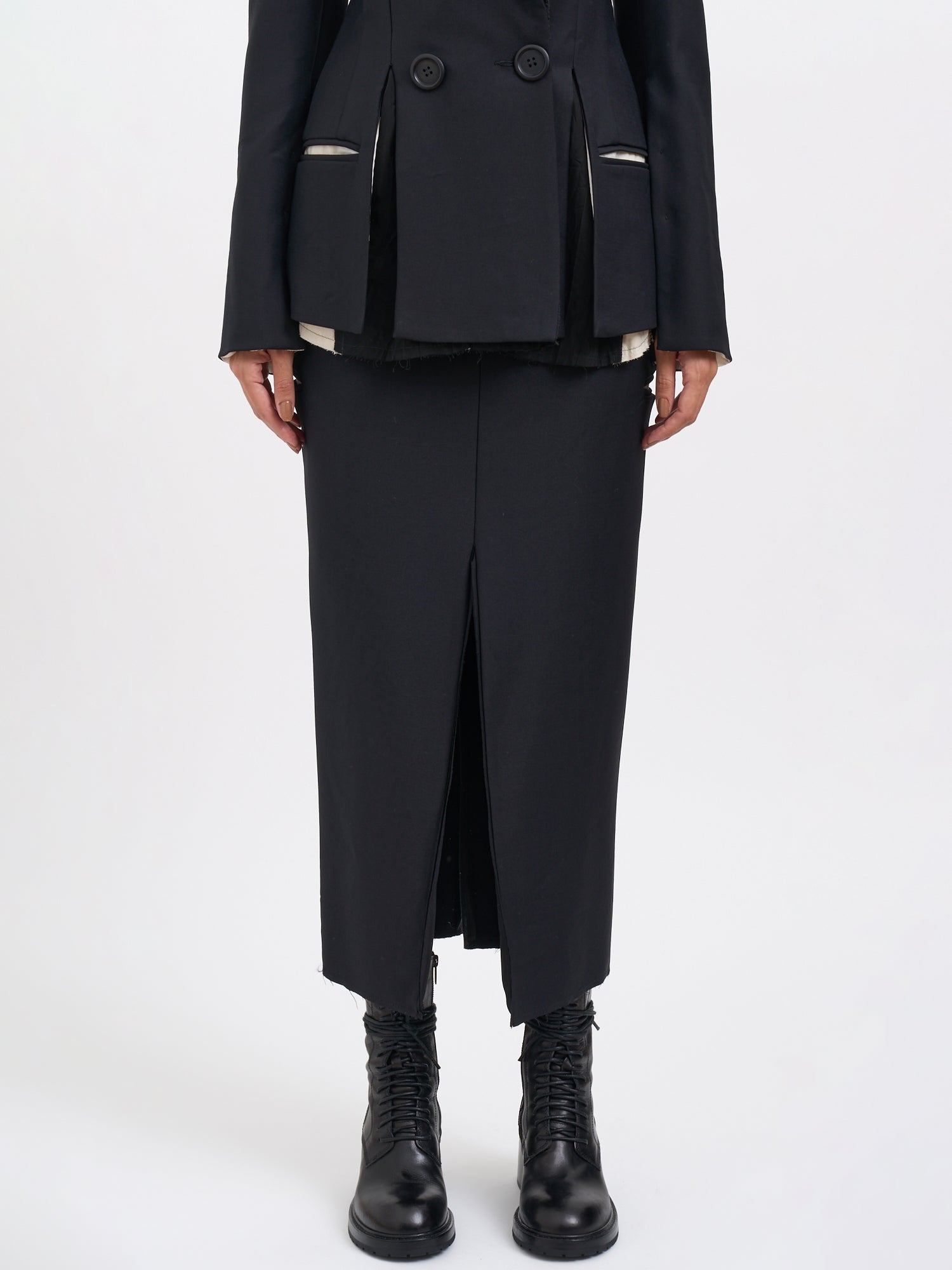 ALESSANDRA MARCHI Belted Mini Skirt with Slits and Side Pockets