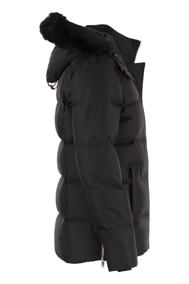 MOOSE KNUCKLES Cloud 3Q Hooded Tech Down Jacket for Women