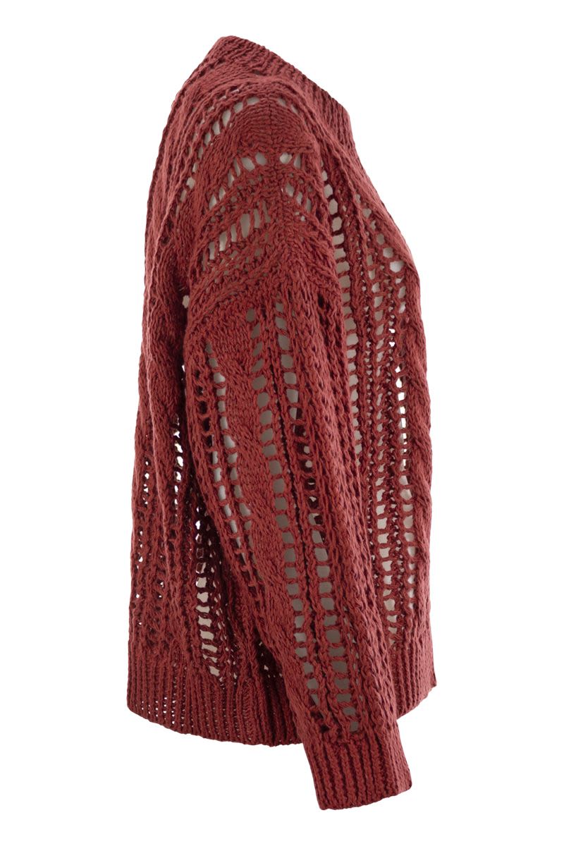 BRUNELLO CUCINELLI Cable & Mesh Jute and Cotton T-Shirt