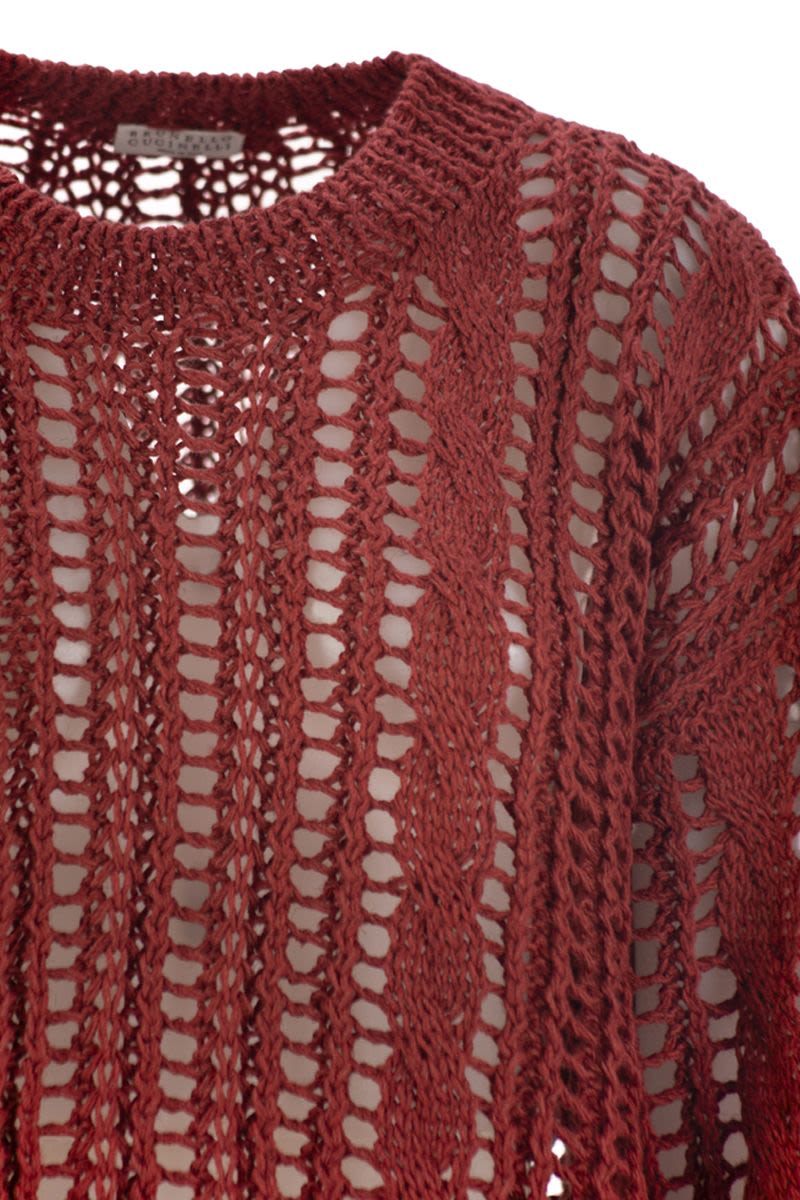 BRUNELLO CUCINELLI Cable & Mesh Jute and Cotton T-Shirt