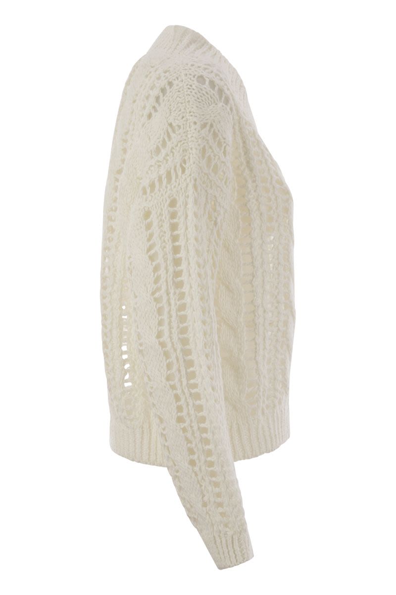 BRUNELLO CUCINELLI Women's Cable & Mesh Jute and Cotton T-Shirt - SS25