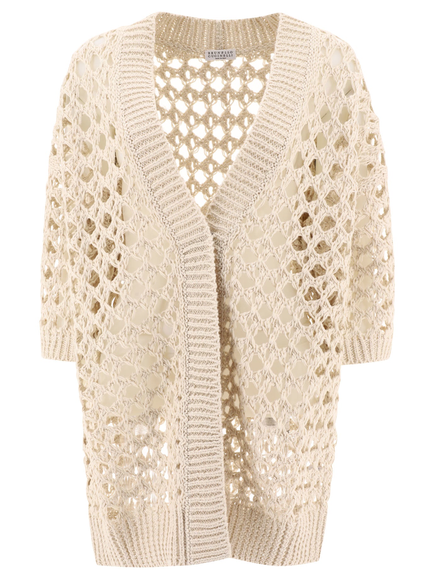 BRUNELLO CUCINELLI Jute and Cotton Mesh Cardigan
