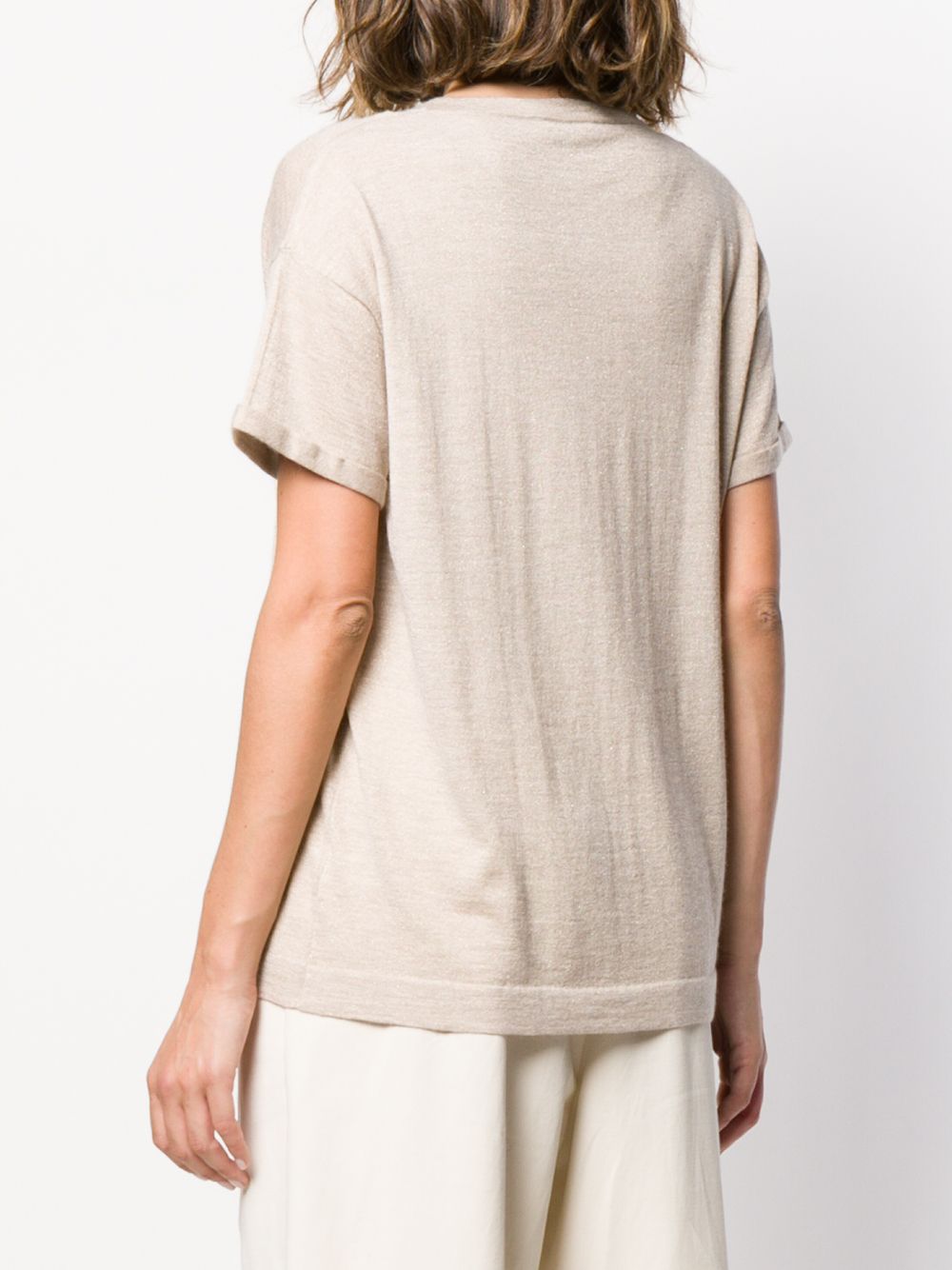 BRUNELLO CUCINELLI Cashmere and Silk Boat Neck T-Shirt - Women's