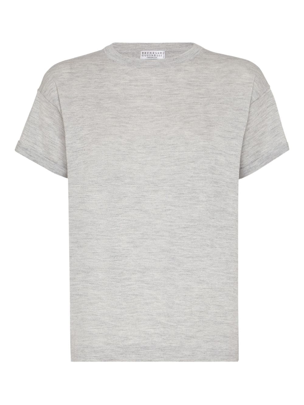 BRUNELLO CUCINELLI Cashmere and Silk Blend T-Shirt with Turn-Up Cuffs