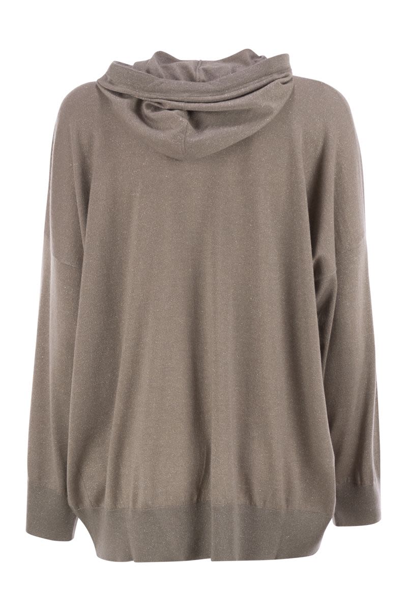 BRUNELLO CUCINELLI Luxurious Wool and Silk Blend Hoodie for Women