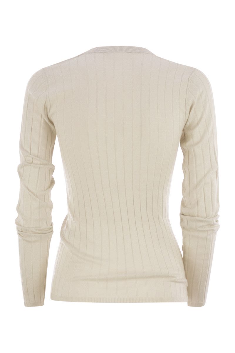 BRUNELLO CUCINELLI Lightweight Cashmere and Silk Broad Rib Sweater