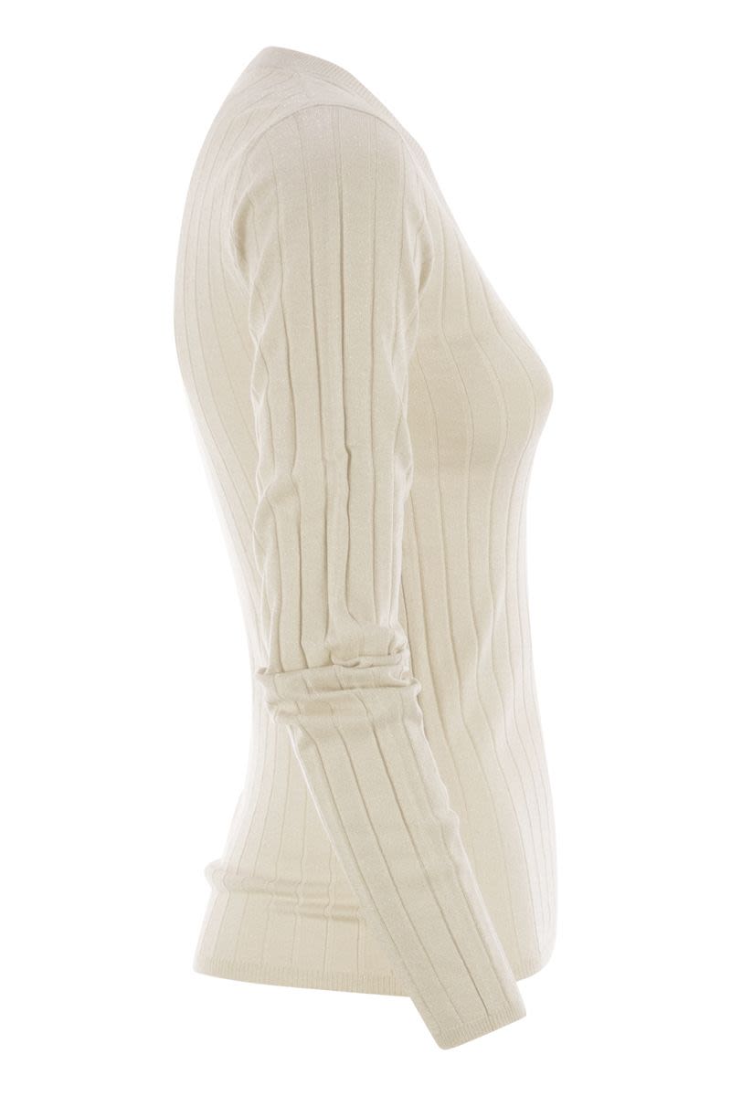 BRUNELLO CUCINELLI Lightweight Cashmere and Silk Broad Rib Sweater