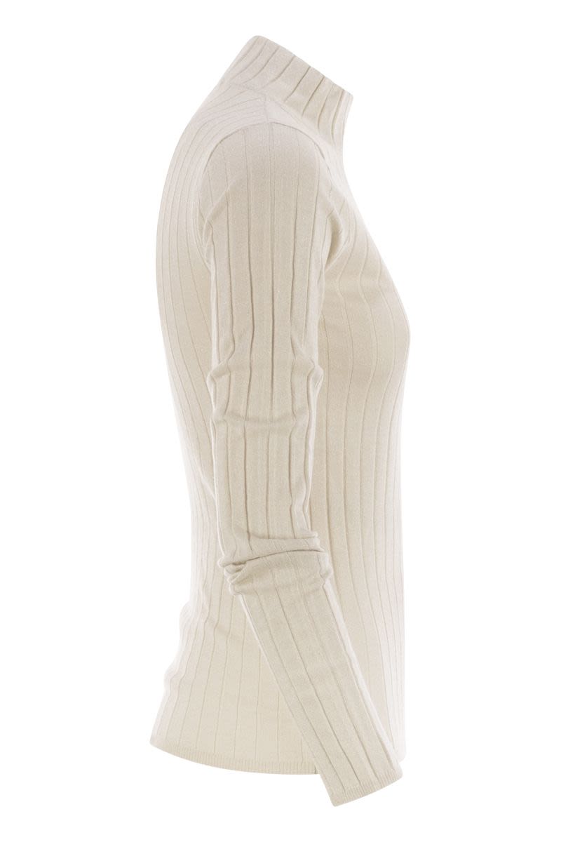 BRUNELLO CUCINELLI Lightweight Cashmere and Silk Broad Rib Sweater