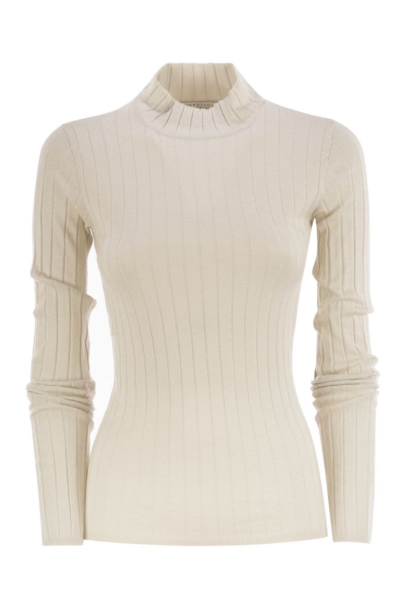 BRUNELLO CUCINELLI Lightweight Cashmere and Silk Broad Rib Sweater