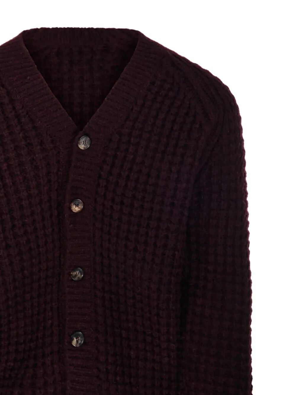 ROBERTO COLLINA Ribbed Knit V-Neck Cardigan