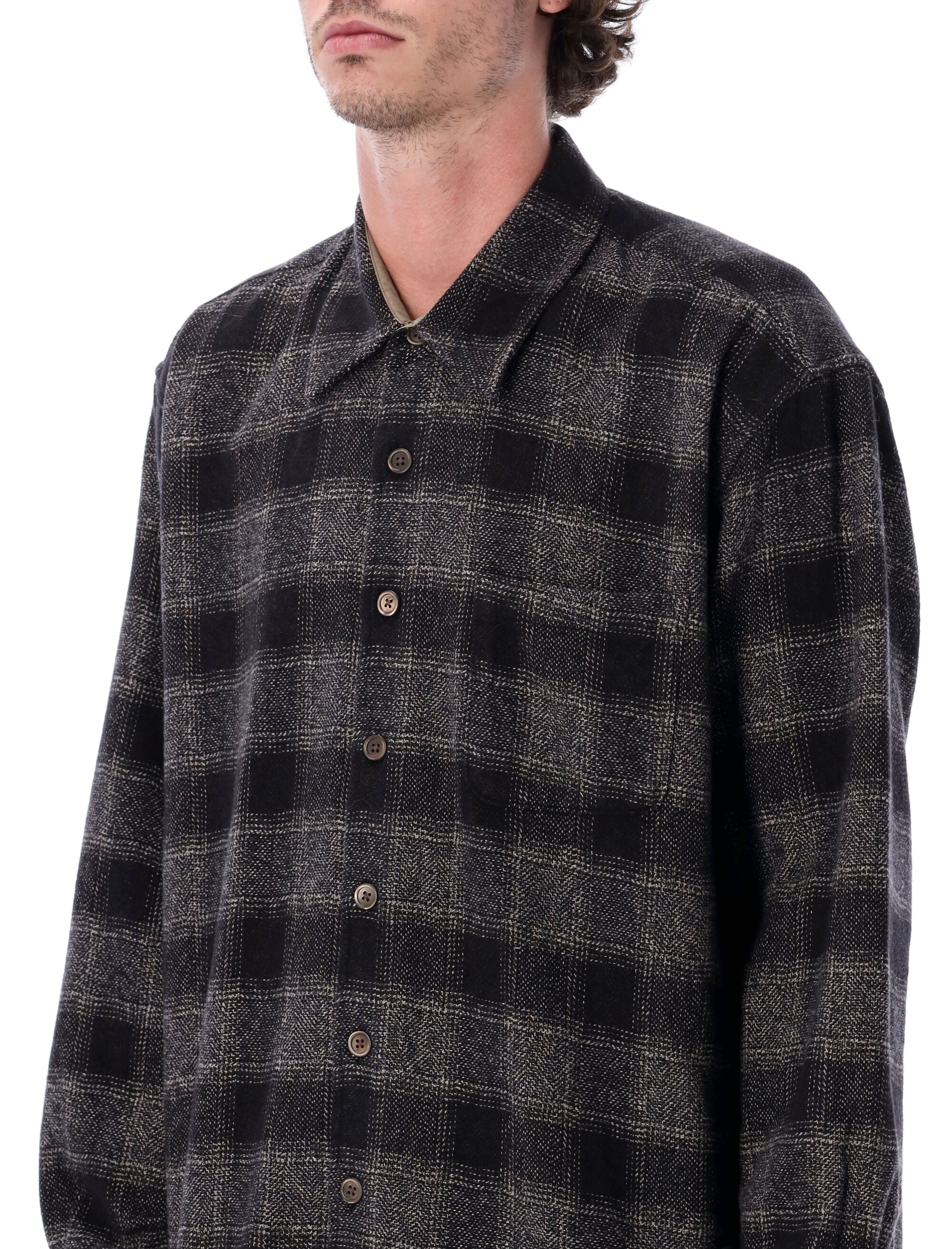 OUR LEGACY Oversized Oakland Check Cotton Shirt - Size 50