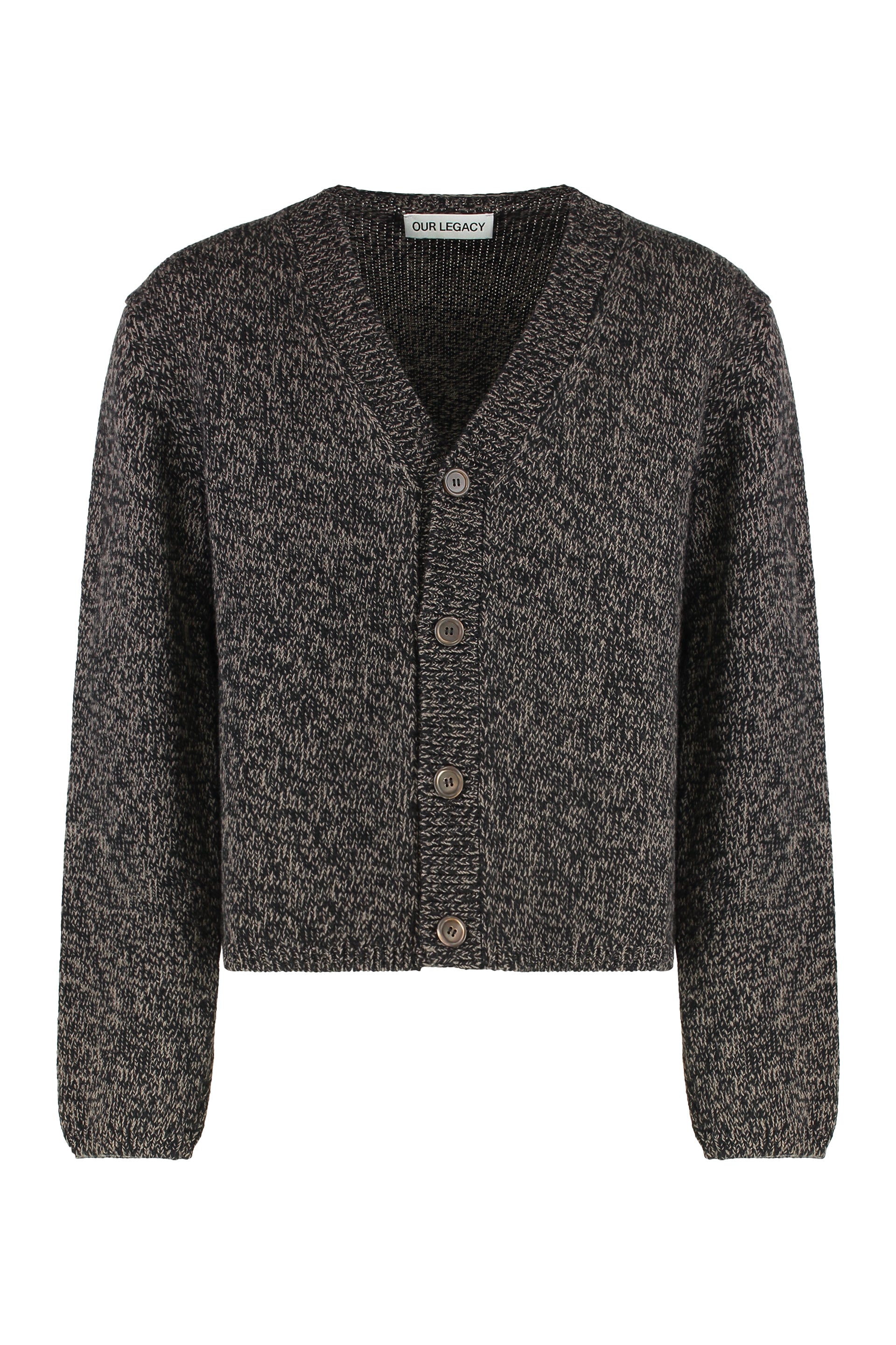 OUR LEGACY Wool Cardigan with V-Neck and Mother-of-Pearl Buttons