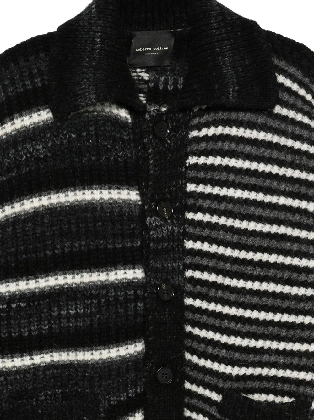 ROBERTO COLLINA Mixed Stitches Wool Knit Shirt