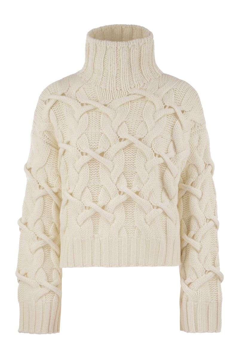 BRUNELLO CUCINELLI Braided High-Necked Cashmere Sweater