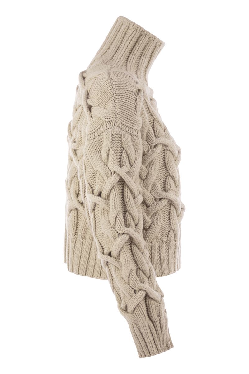 BRUNELLO CUCINELLI Braided High-Necked Cashmere Sweater