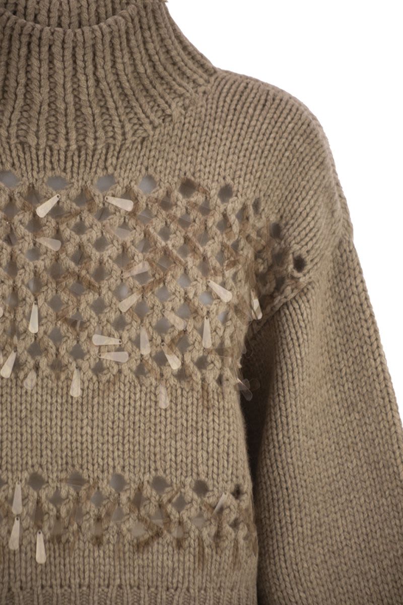 BRUNELLO CUCINELLI Cashmere Turtleneck Jumper with Embroidered Details