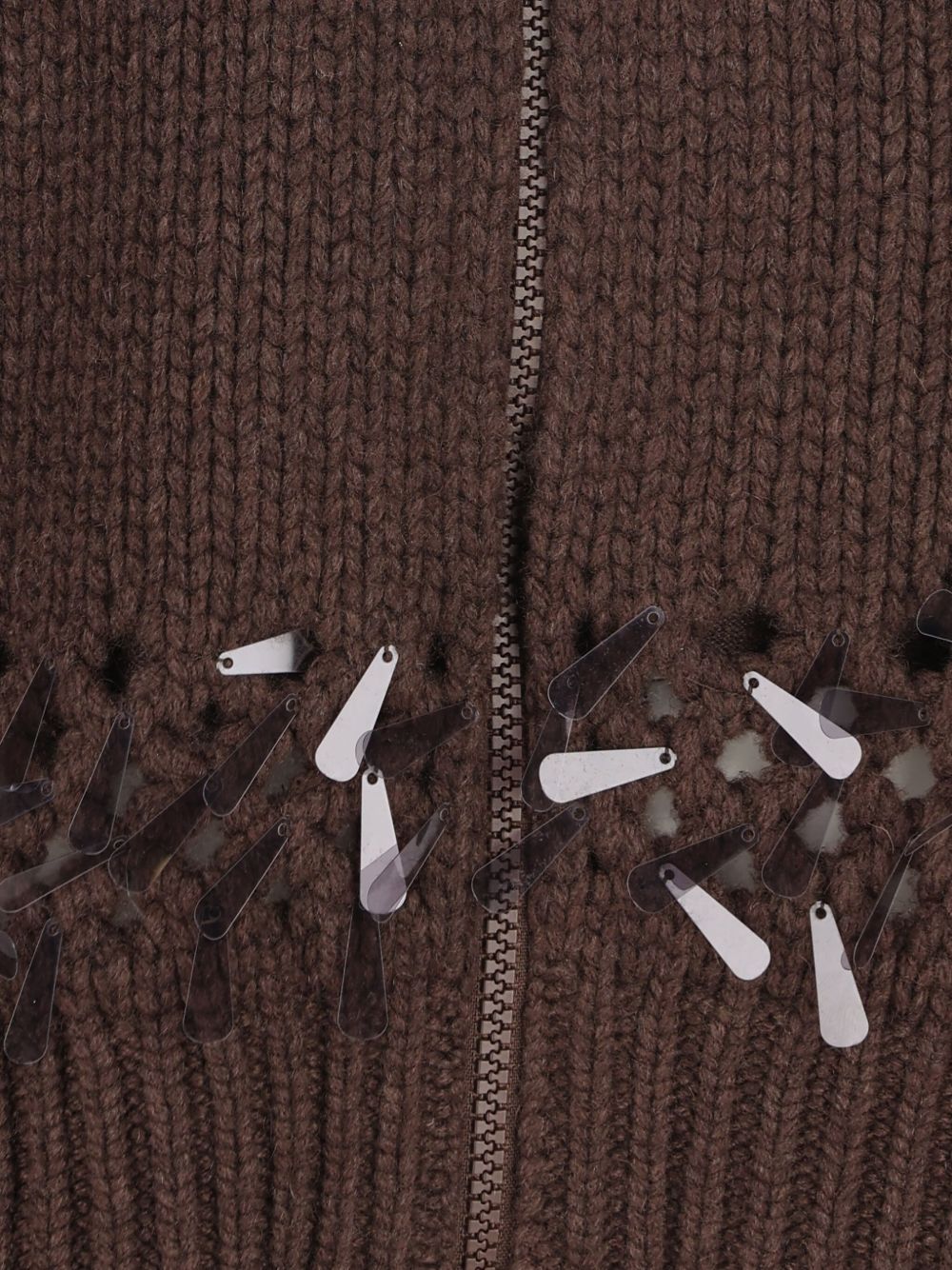 BRUNELLO CUCINELLI Cashmere Cardigan with Zip Closure and Paillette Detail