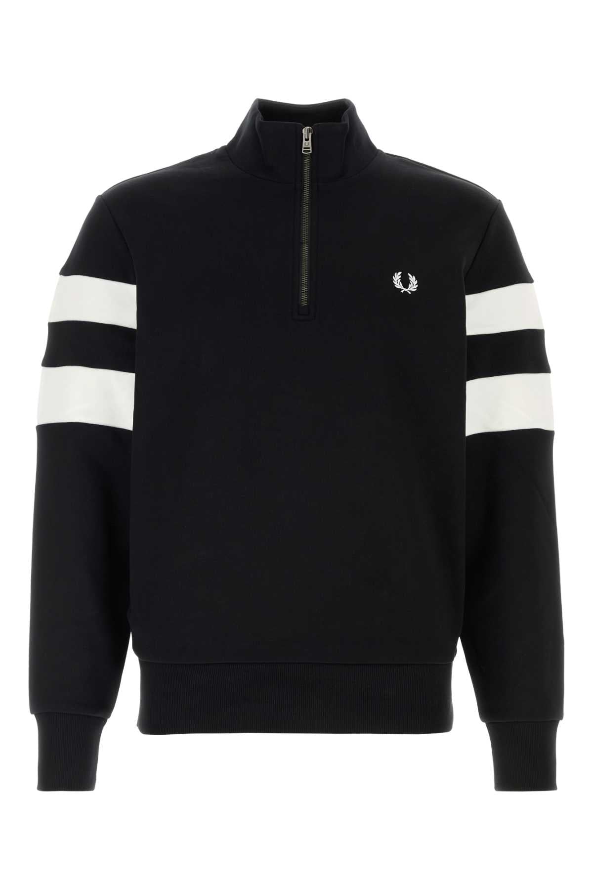 FRED PERRY Men's Half Zip Sweatshirt with Tipped Sleeves