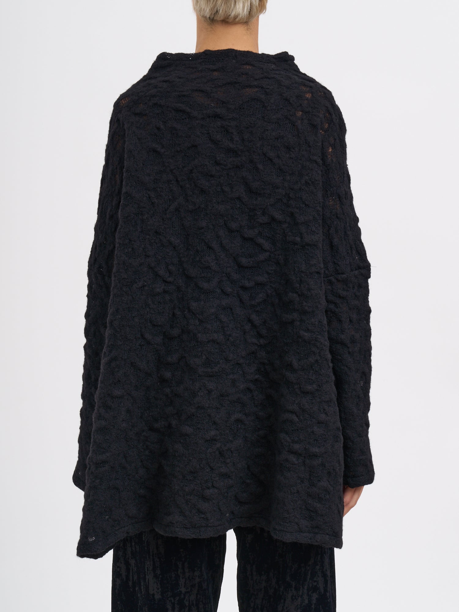 NOSTRASANTISSIMA Oversized Openwork Wool Sweater - Size 40