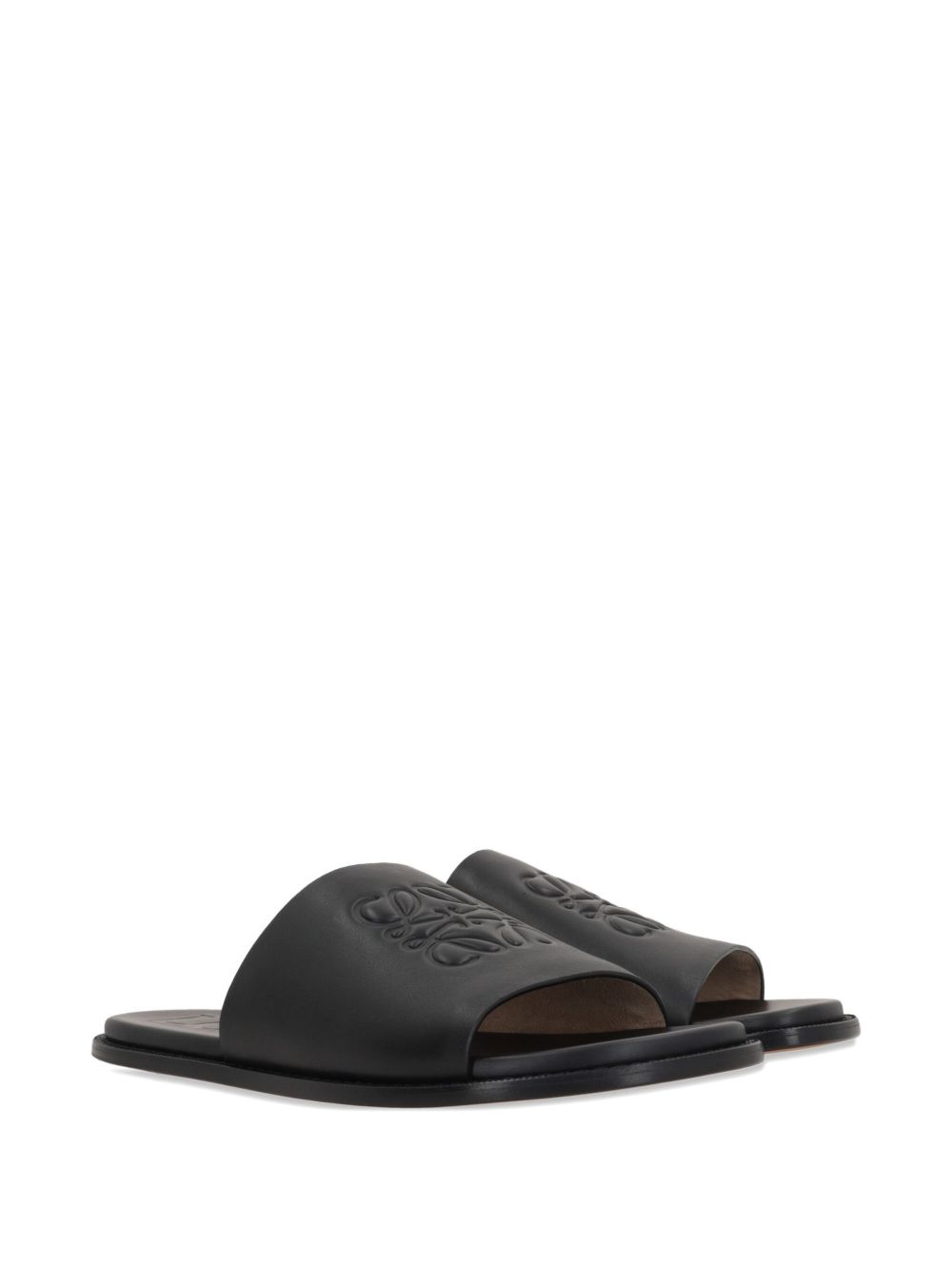 LOEWE Flex Anagram Leather Slide Sandals