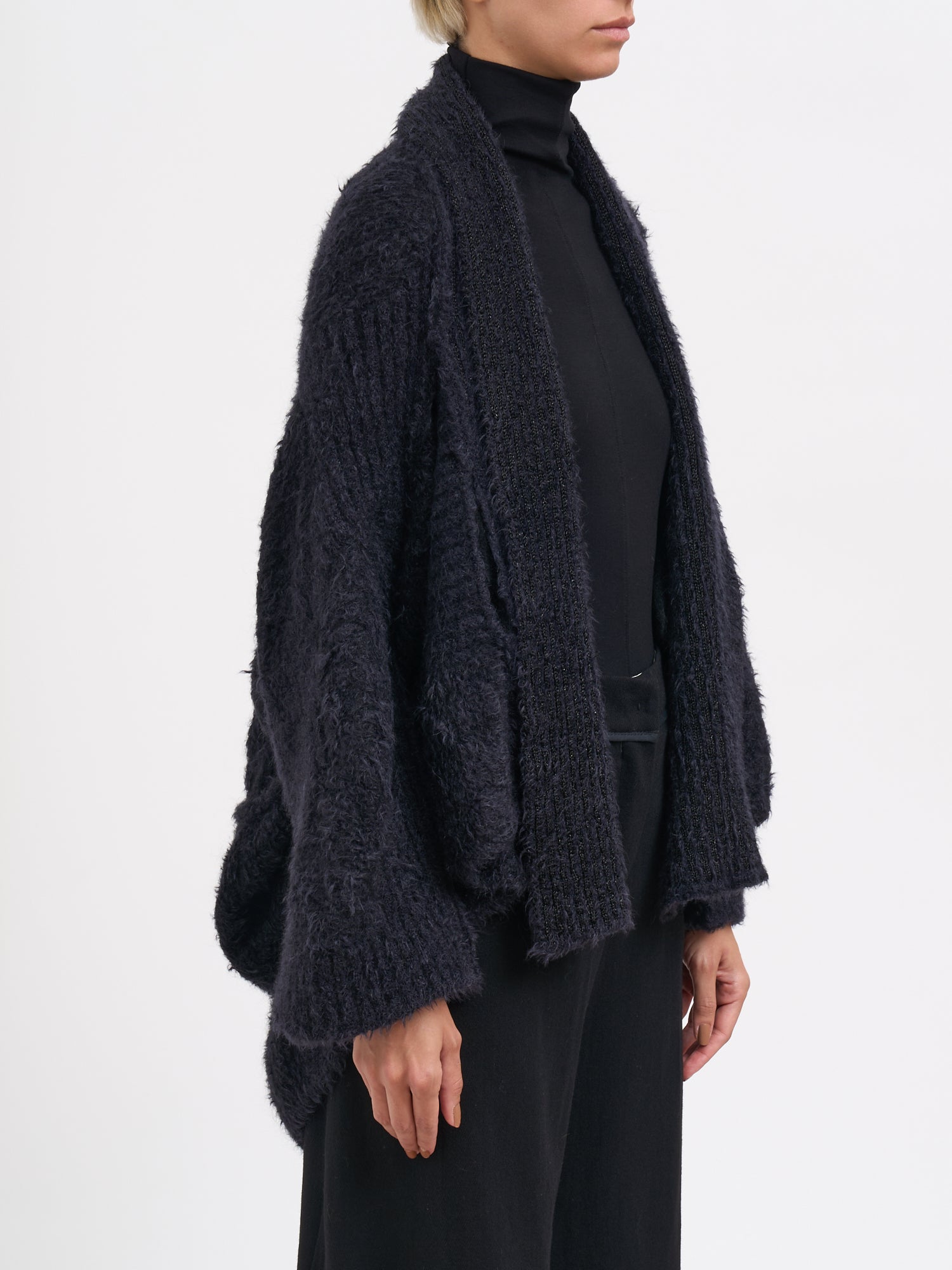 ALESSANDRA MARCHI Knit Cape with Side Pockets - Size 40