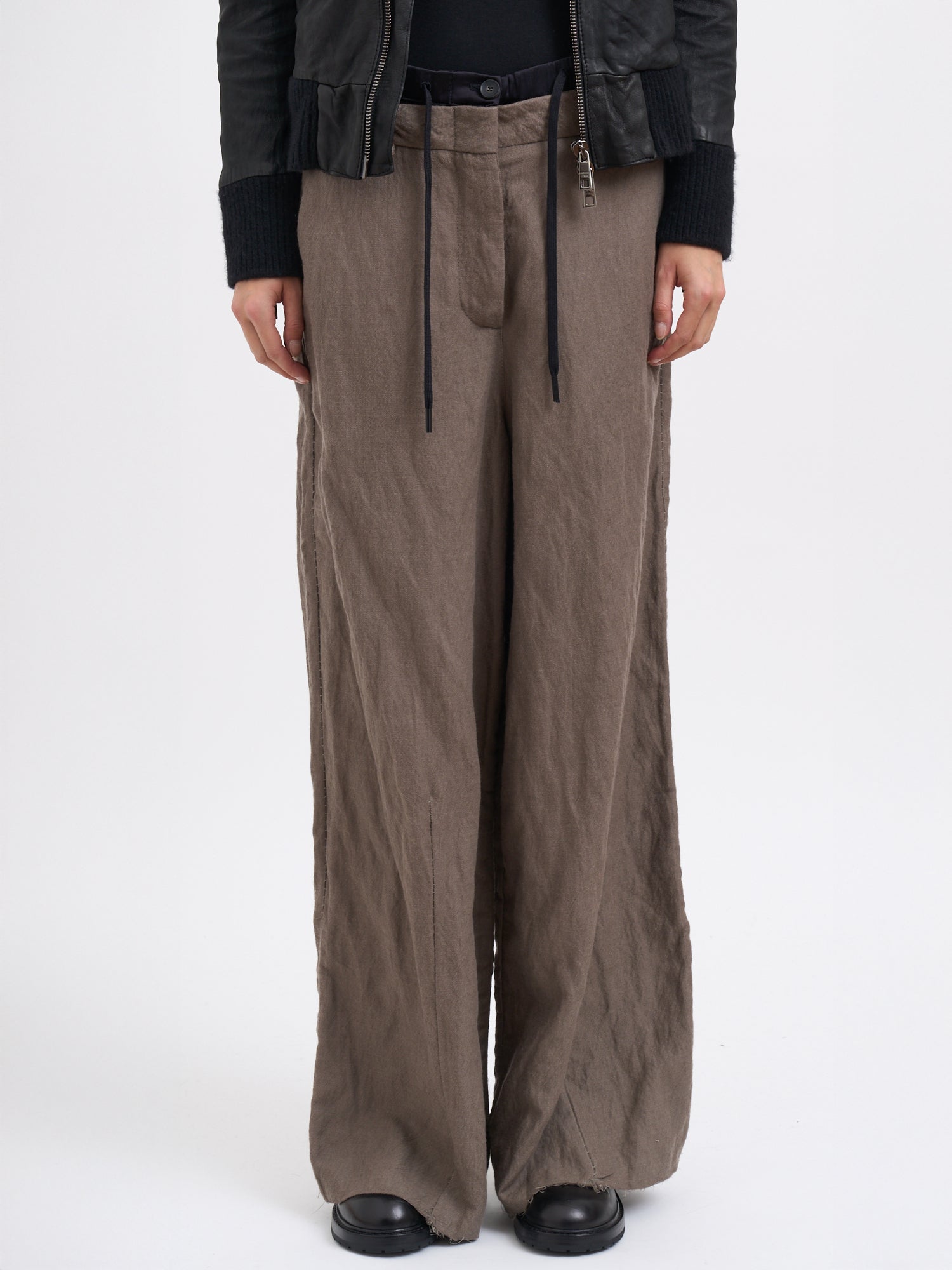 MASNADA Oversized Wool Trousers with Double Waist - Size S