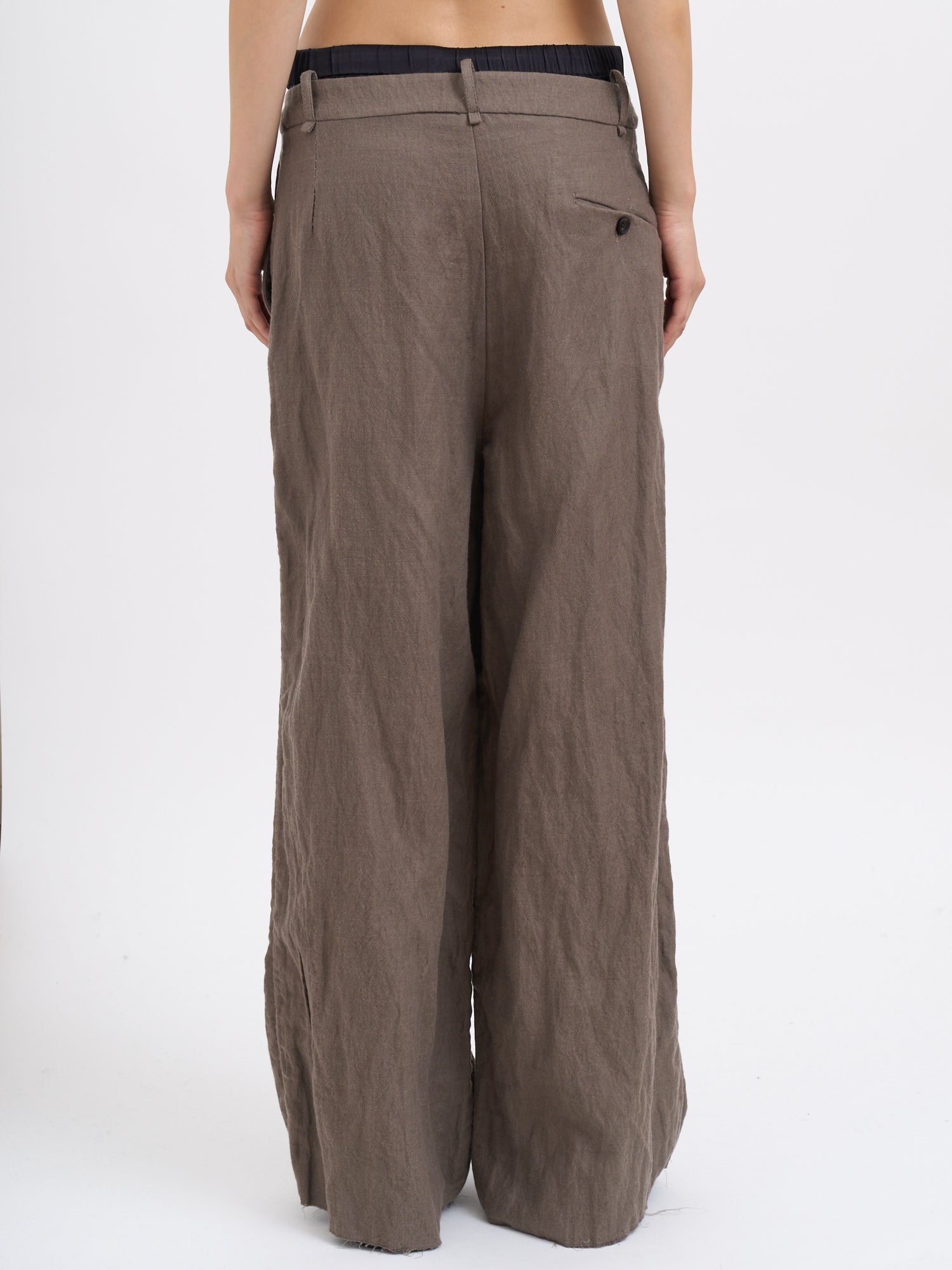 MASNADA Oversized Wool Trousers with Double Waist - Size S