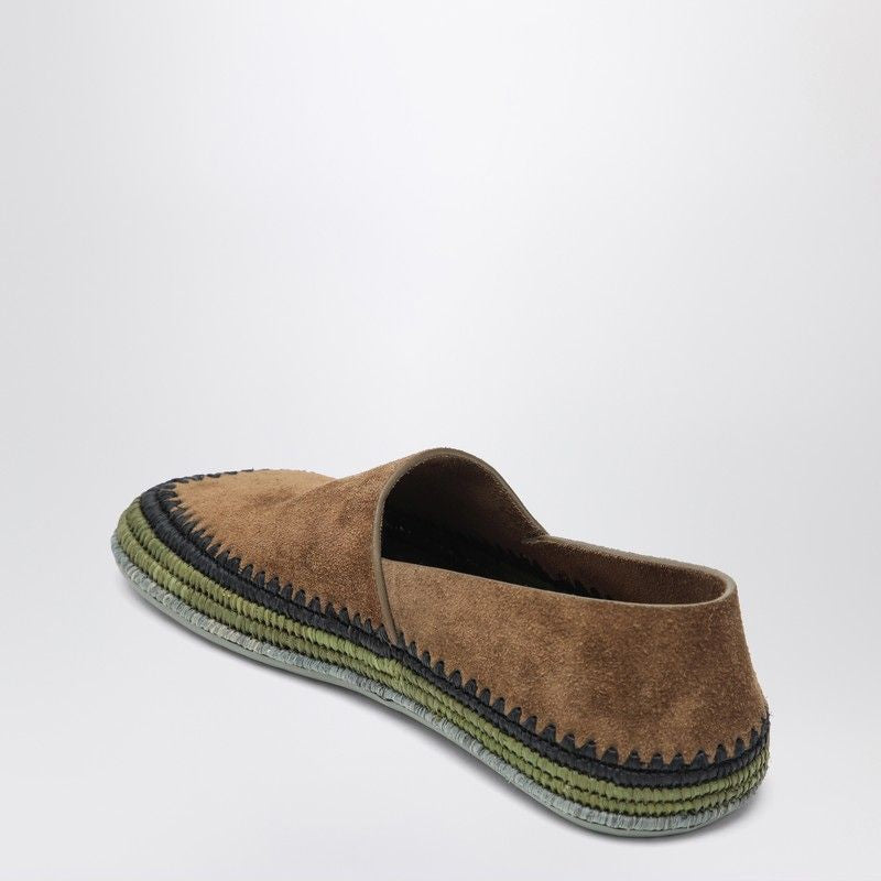 LOEWE Rio Slippers in Suede and Raffia for Men