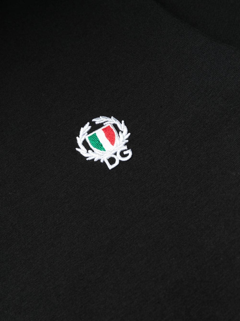 DOLCE & GABBANA Logo Embroidered Stretch Cotton T-Shirt