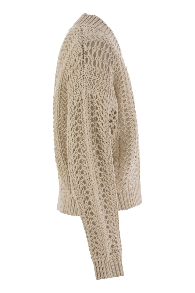 BRUNELLO CUCINELLI Ribbed Cotton Net Cardigan