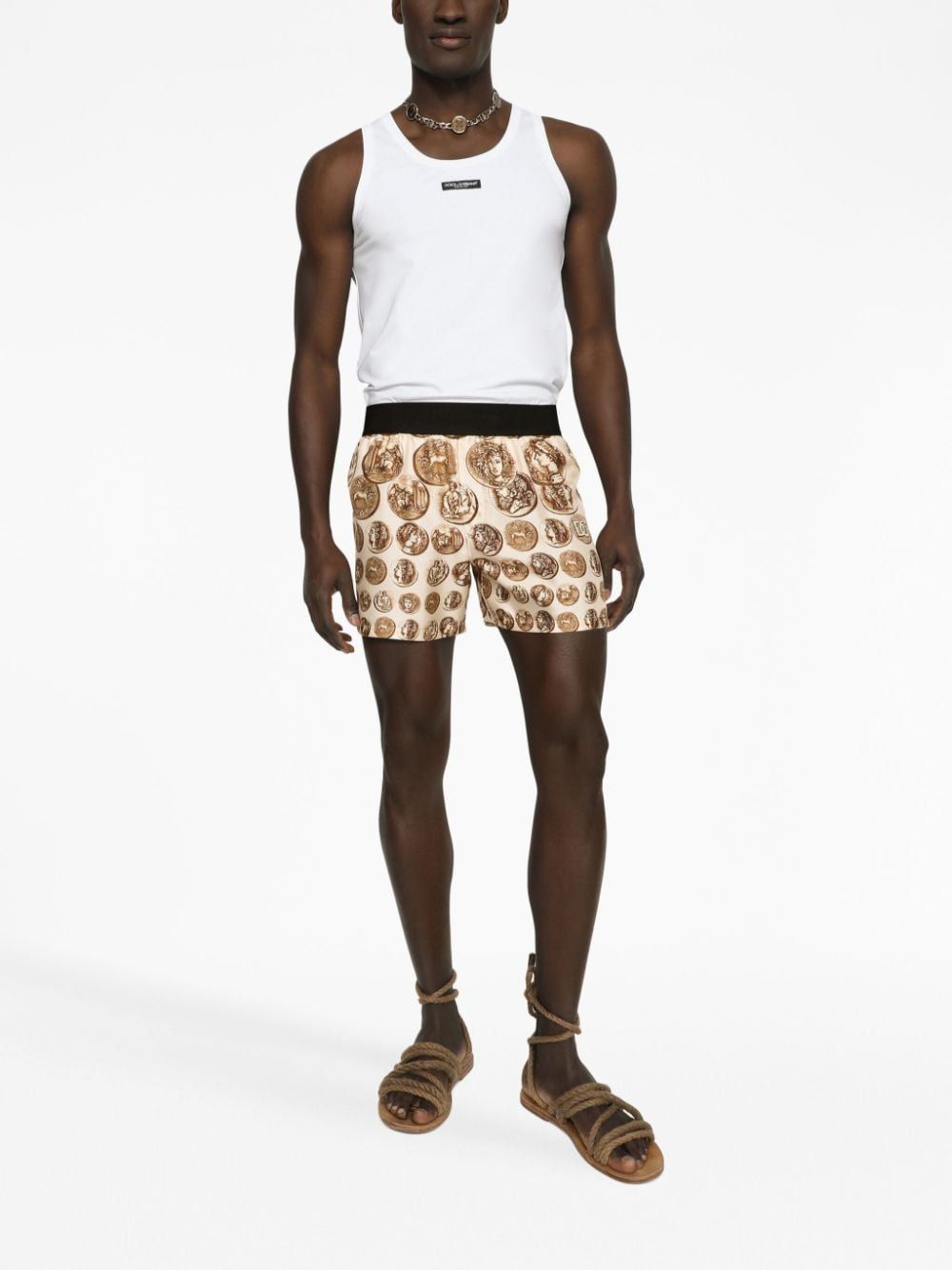 DOLCE & GABBANA Logo-Patch Tank Top for Men