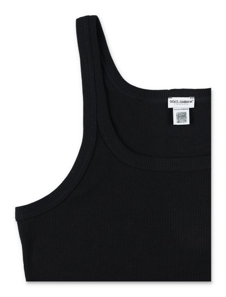 DOLCE & GABBANA Logo Patch Cotton Tank Top