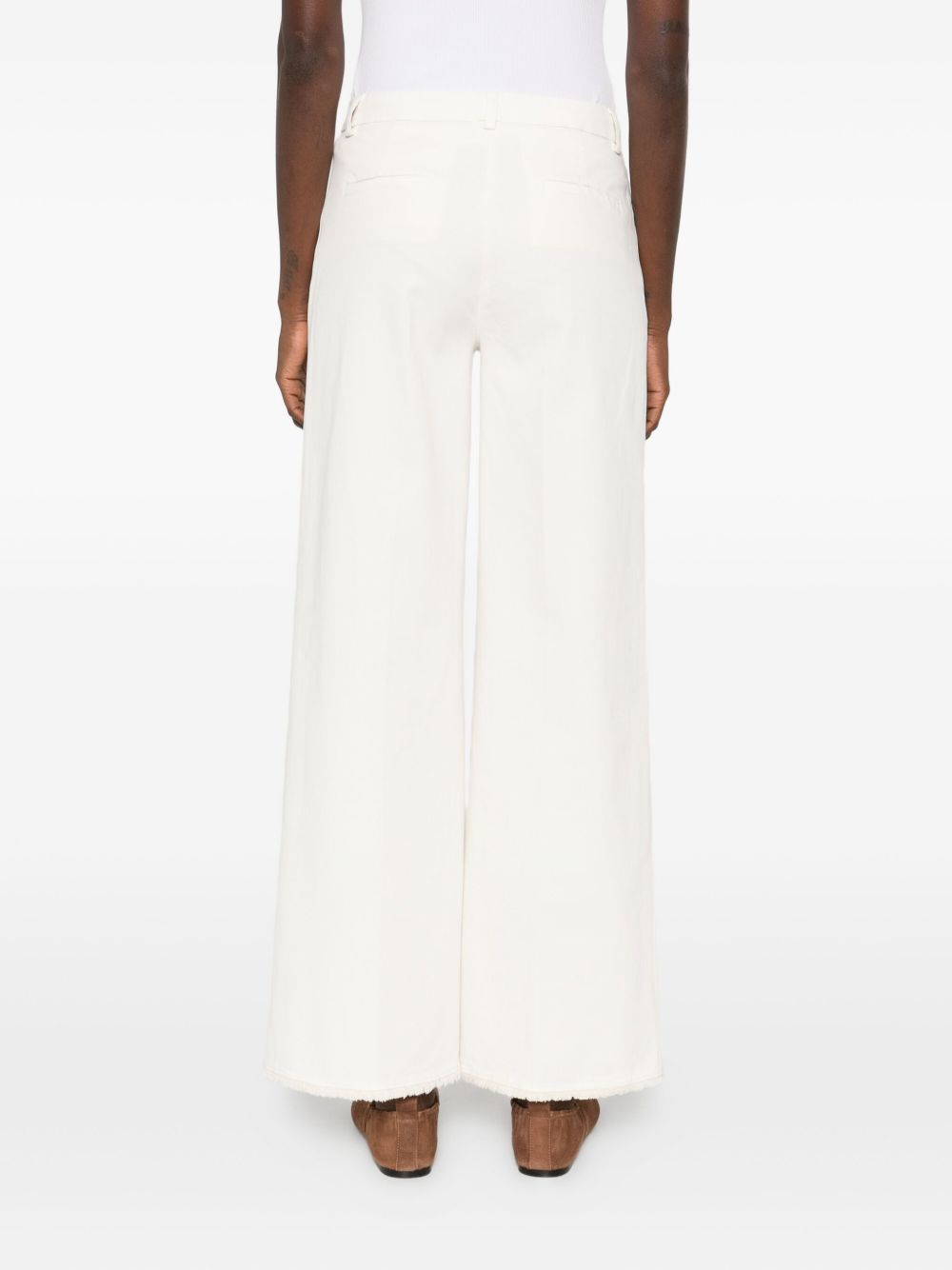 VIA MASINI 80 Wide-Leg Trousers with Frayed Hem for Women