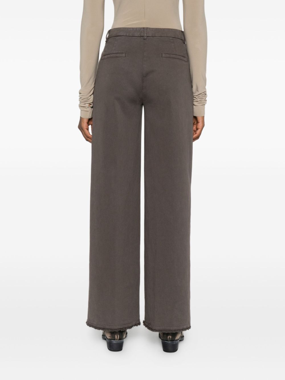 VIA MASINI 80 Wide-Leg Trousers with Frayed Hem for Women